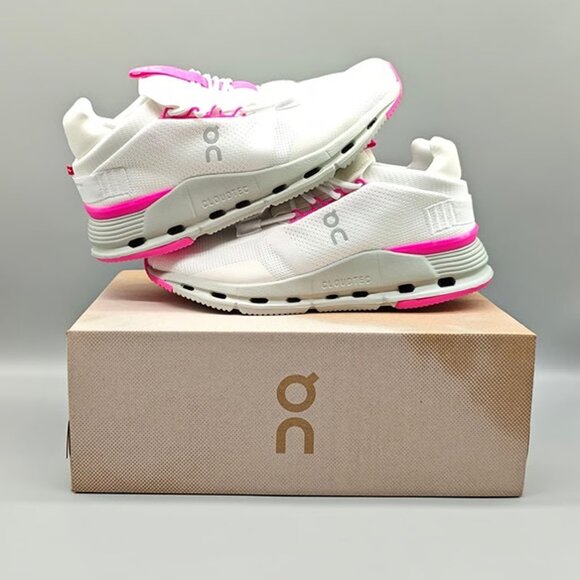 ON Running Cloudnova Women Shoes Undyed White Carnation - Picture 2 of 8